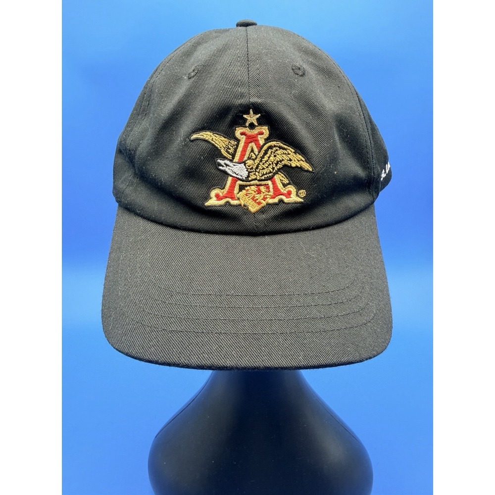 Anheuser Busch St Louis Brewery Hat Black Gold Eagle Logo Adjustable Cap